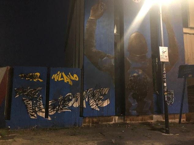 A mural of Lukaku was defaced by Inter fans who were upset at him leaving for the Blues